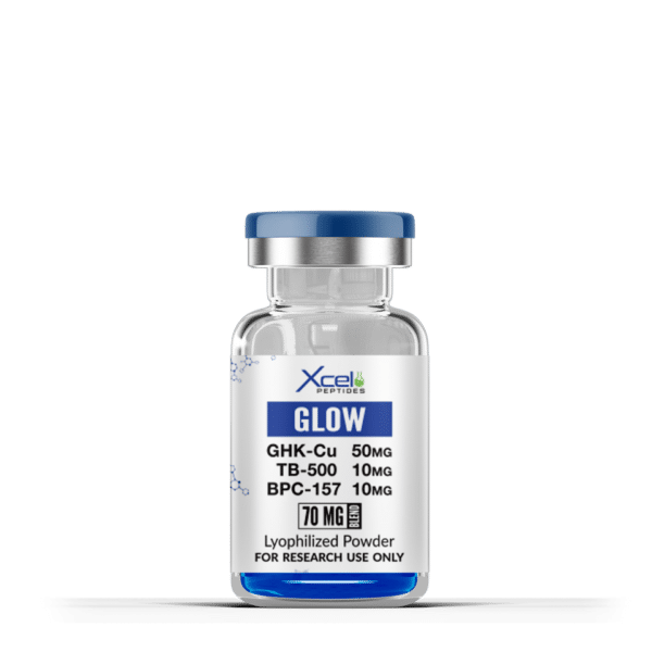 Buy Glow Peptide 70mg - GHK-Cu + TB-500 + BPC-157 Research Compounds