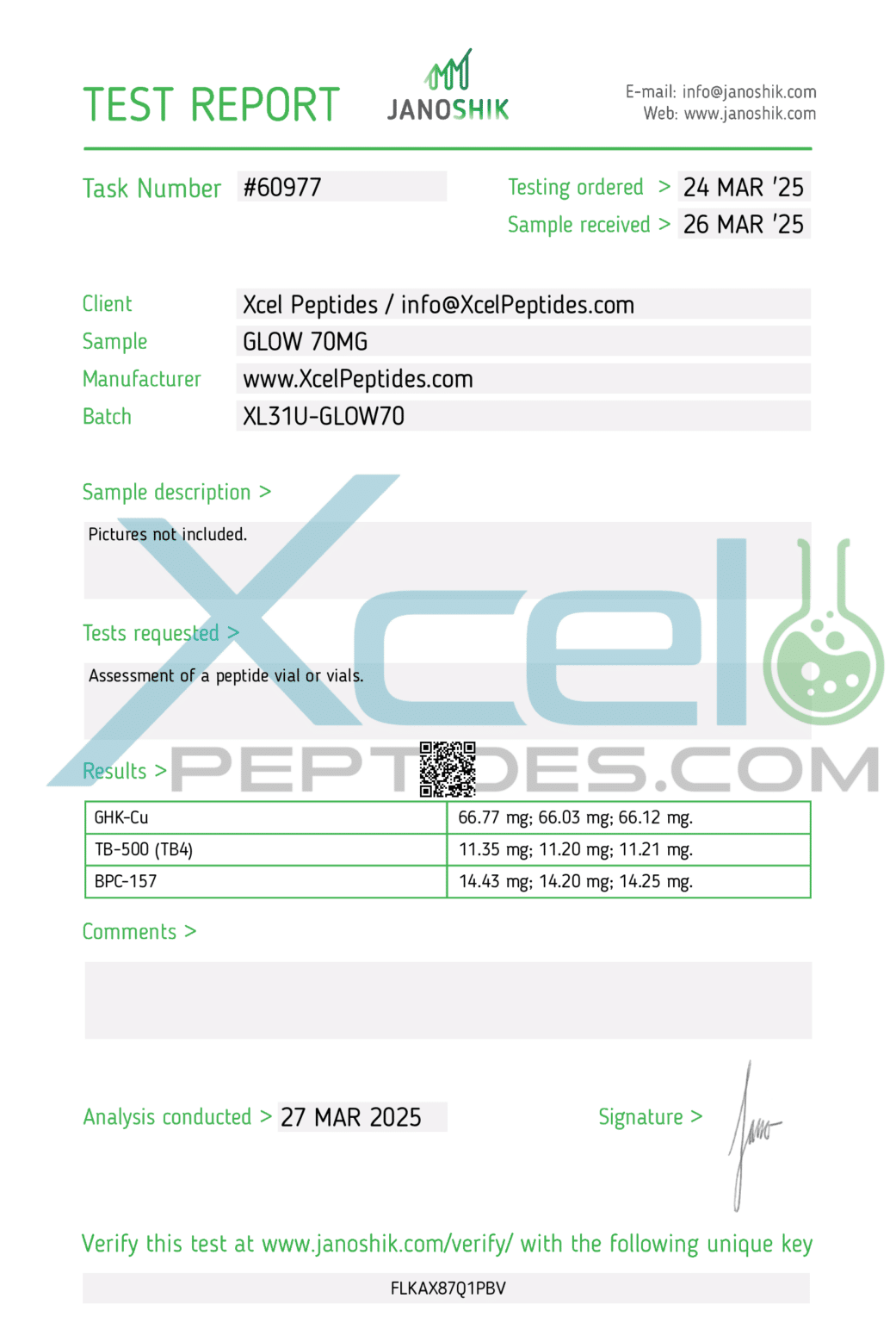 Buy GLOW Peptide GLOW Protocol Blend (GHKcu, TB500, BPC157)