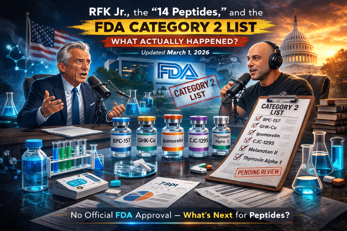 RFK Jr discussing 14 peptides and the FDA Category 2 list following comments made on the Joe Rogan Experience podcast