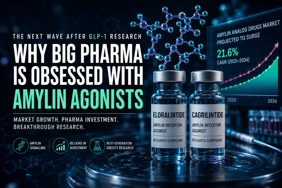 amylin agonists including Eloralintide and Cagrilintide representing the growing metabolic and obesity research market.